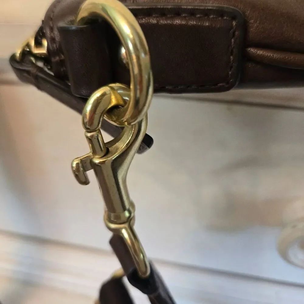 Coach Julia Op Art Swingpack Crossbody Leather Mahogany Brown - Picture 8 of 14